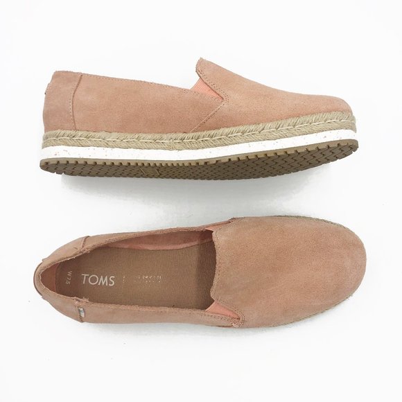 TOMS | Palma Pink Suede Espadrille Slip-On Shoes - Picture 1 of 9